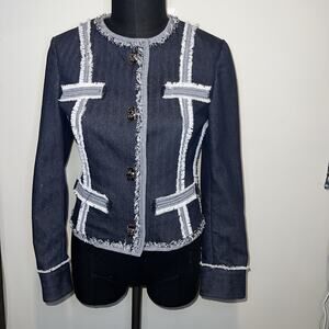 Etcetera Women’s Jacket Denim Silver Buttons Size 6
